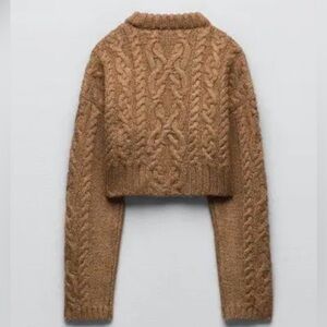 Zara brown cable knit sweater